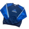 Vintage 90s Navy Blue Adidas Spell-Out Sweatshirt - Extra Large - The Streetwear Studio