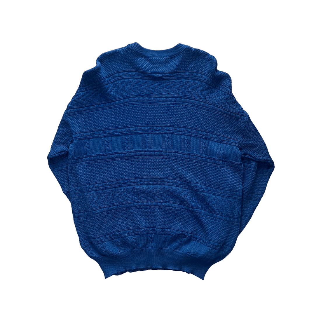 Vintage 90s Navy Blue Chemise Lacoste Knitted Sweatshirt - Extra Large - The Streetwear Studio