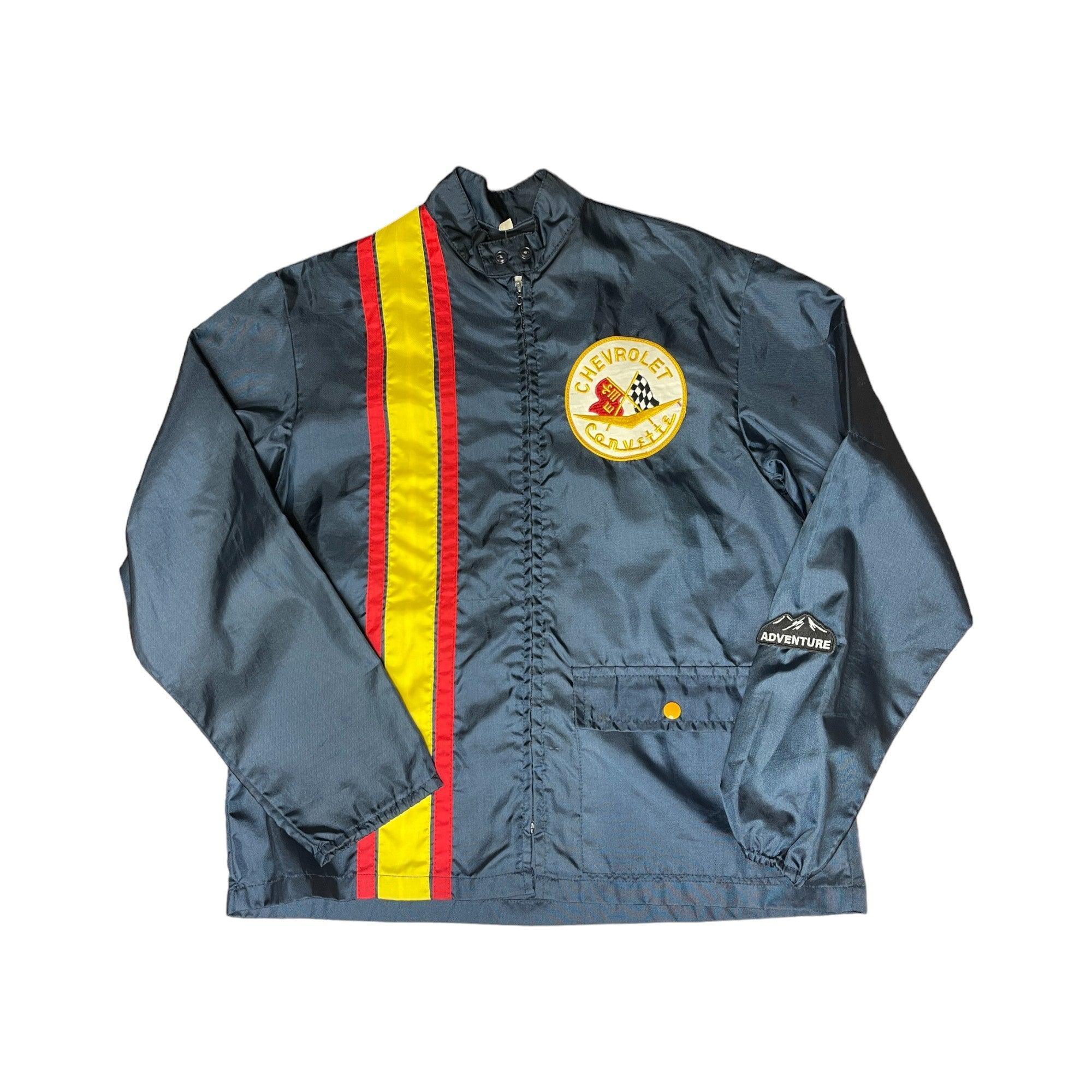 Vintage 90s Navy Blue Chevrolet Racing Jacket - Medium - The Streetwear Studio