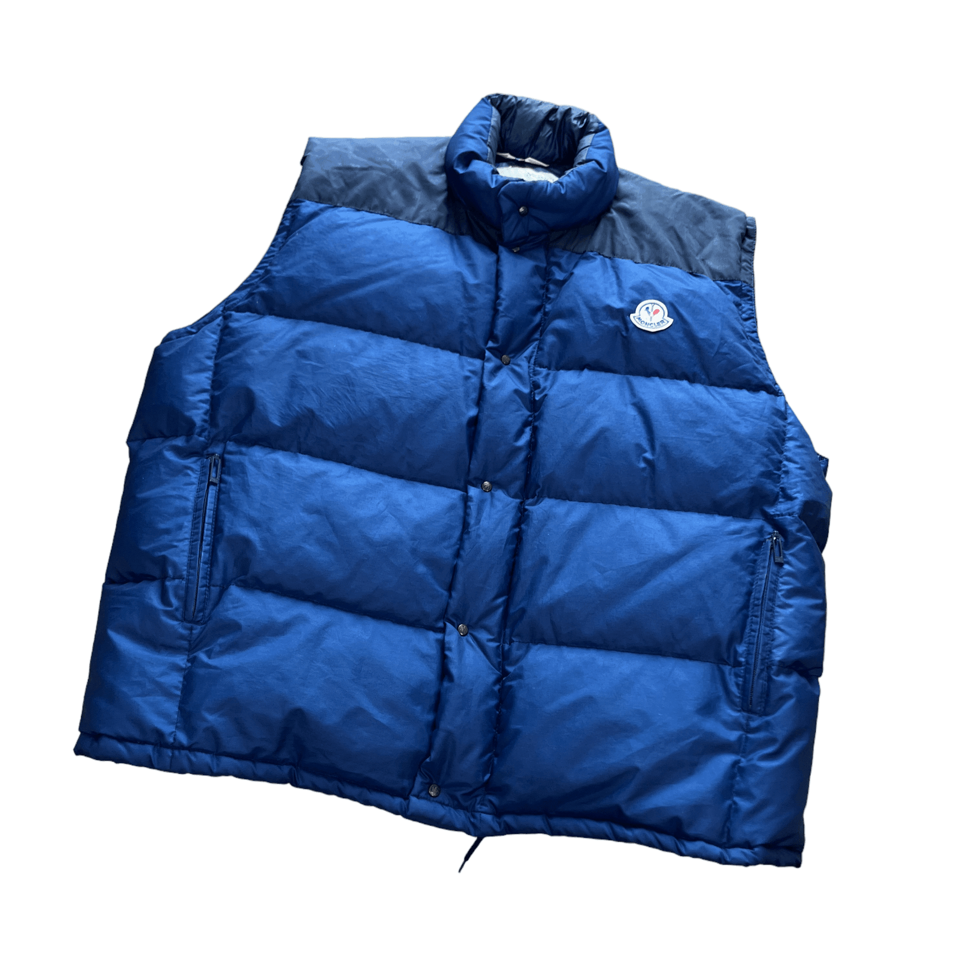 Vintage 90s Navy Blue Moncler Puffer Gilet - Extra Large - The Streetwear Studio