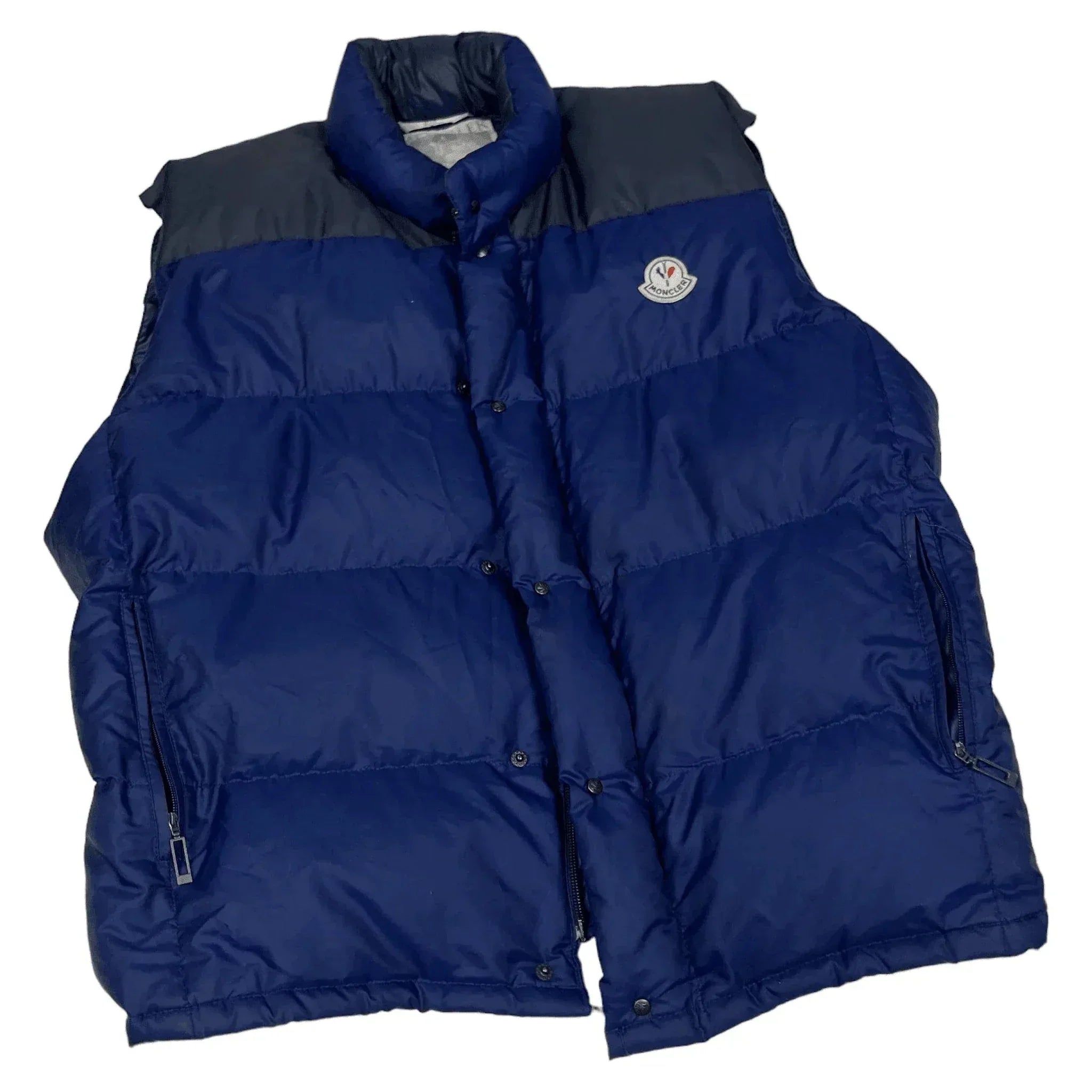 Vintage 90s Navy Blue Moncler Puffer Gilet - XL | The Streetwear Studio