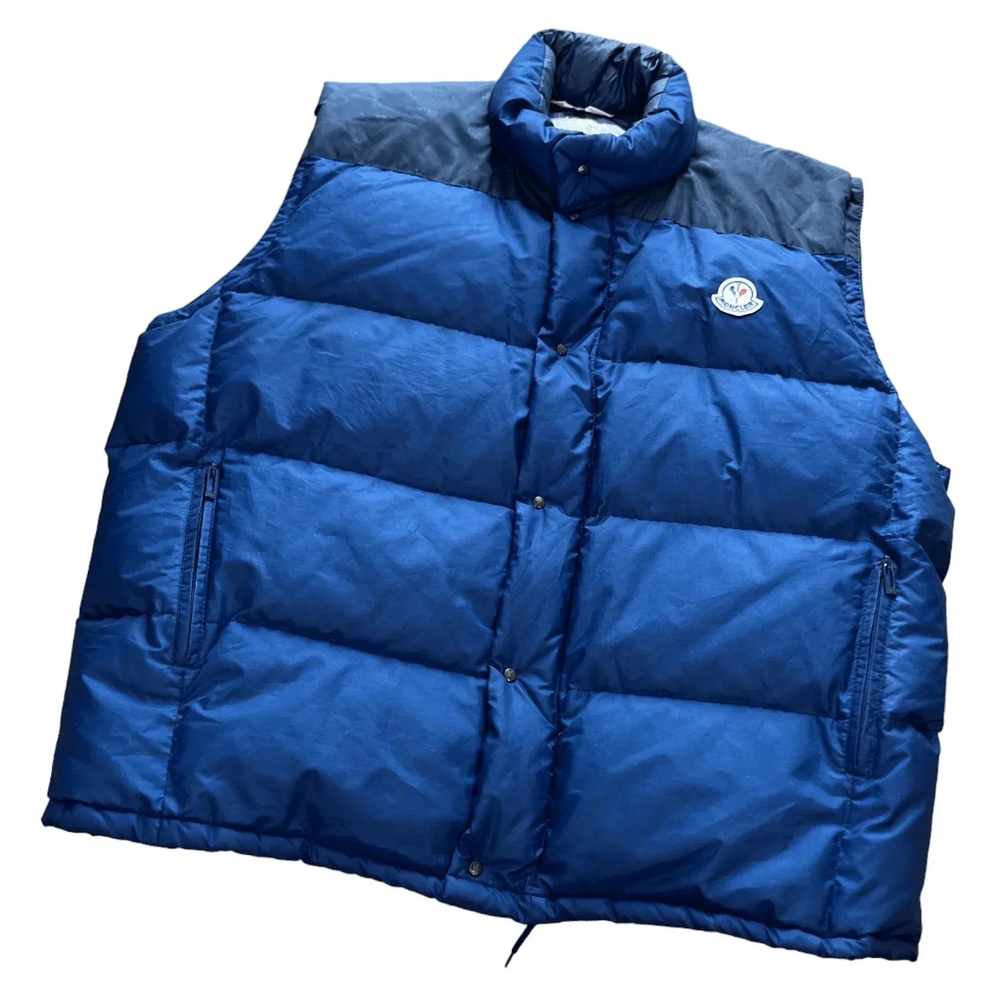 Vintage 90s Navy Blue Moncler Puffer Gilet - XL | The Streetwear Studio