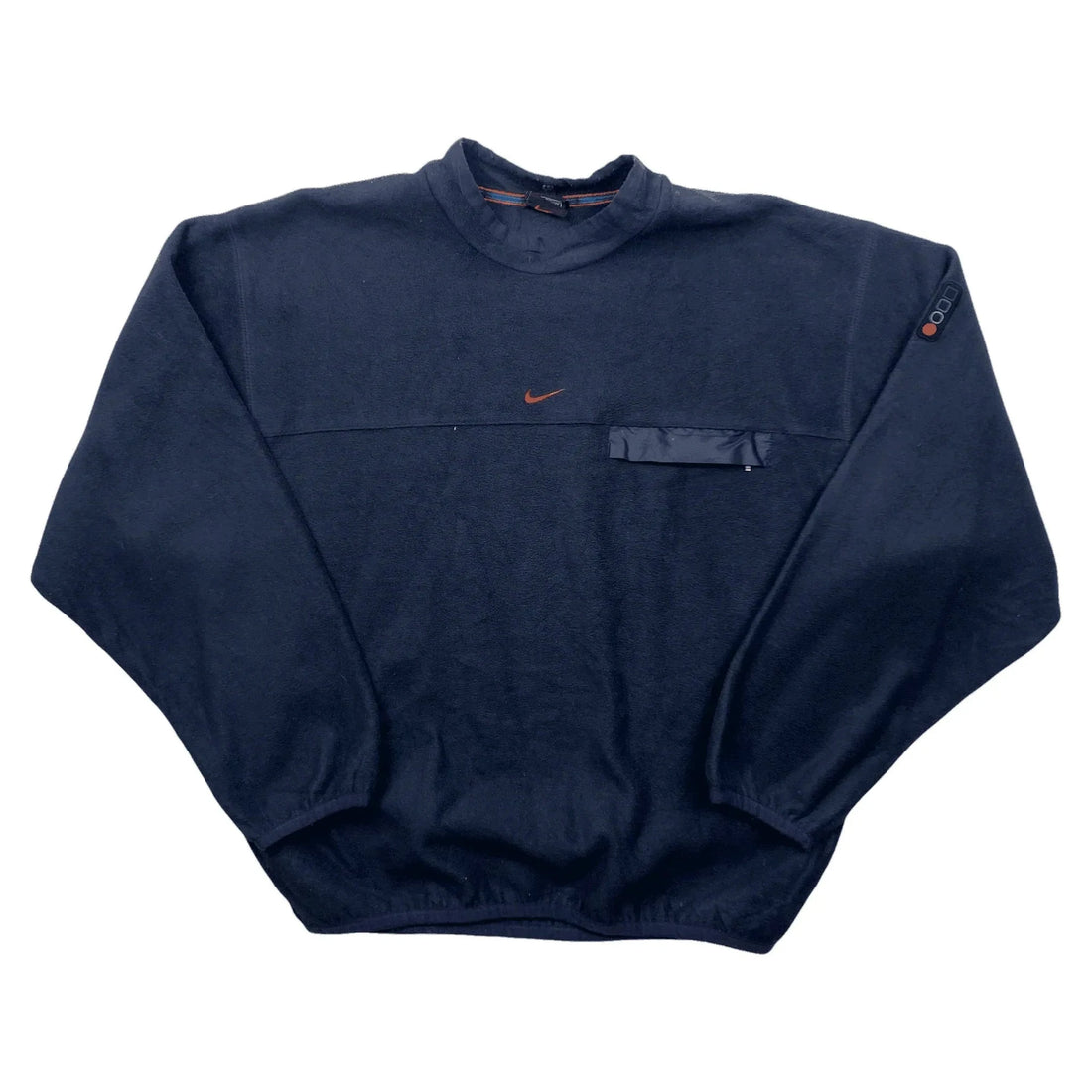 Vintage 90s Navy Blue Nike Centre Swoosh Fleece Sweatshirt - M | The Streetwear Studio