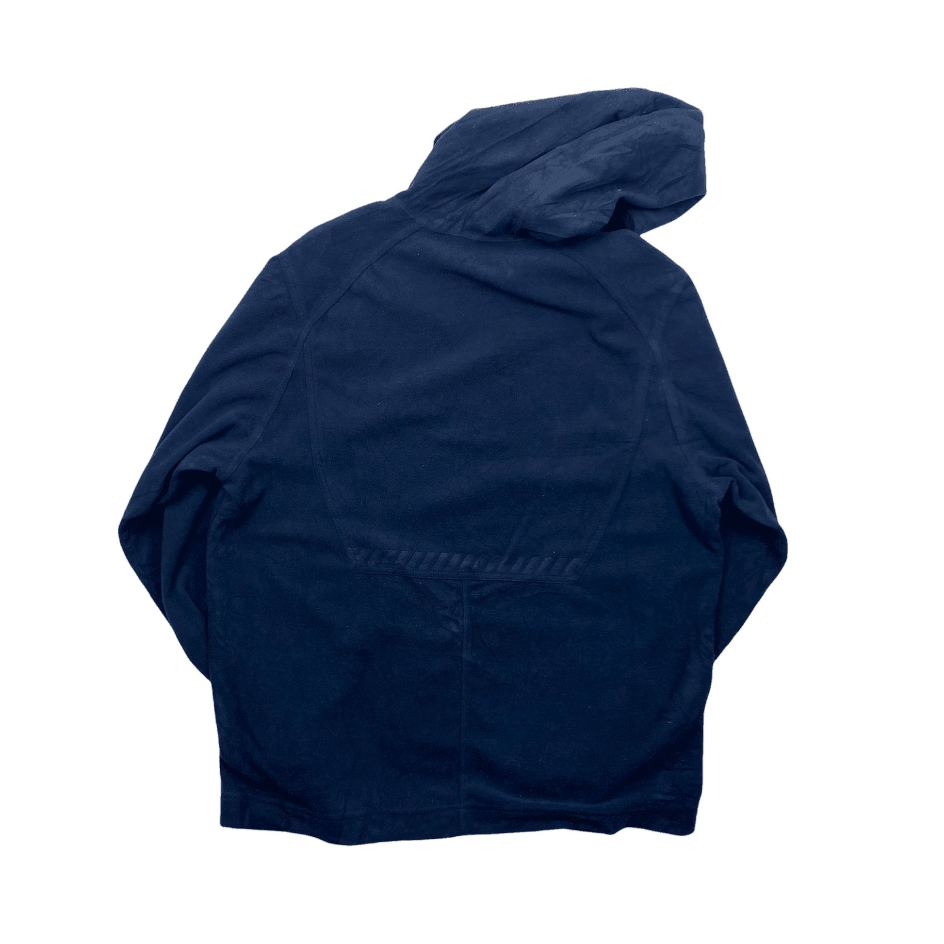 Vintage 90s Navy Blue Nike Spell-Out Fleece Hoodie - Large - The Streetwear Studio