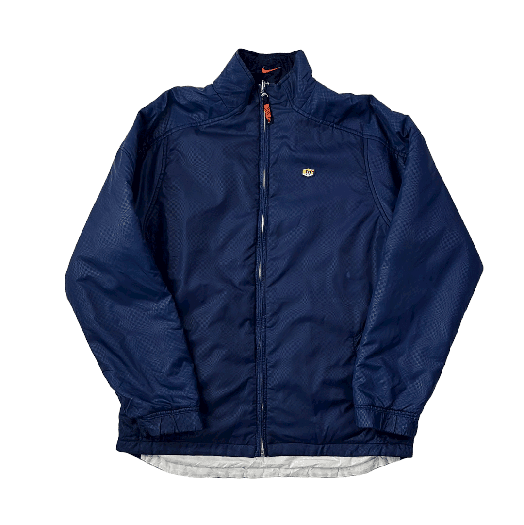 Vintage 90s Navy Blue Nike TN Full Zip Jacket - Small - The Streetwear Studio