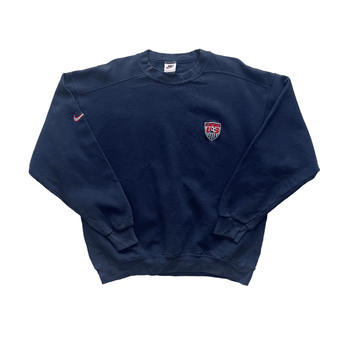 Vintage 90s Navy Blue Nike USA Football Sweatshirt - Medium (Recommended Size - Small) - The Streetwear Studio