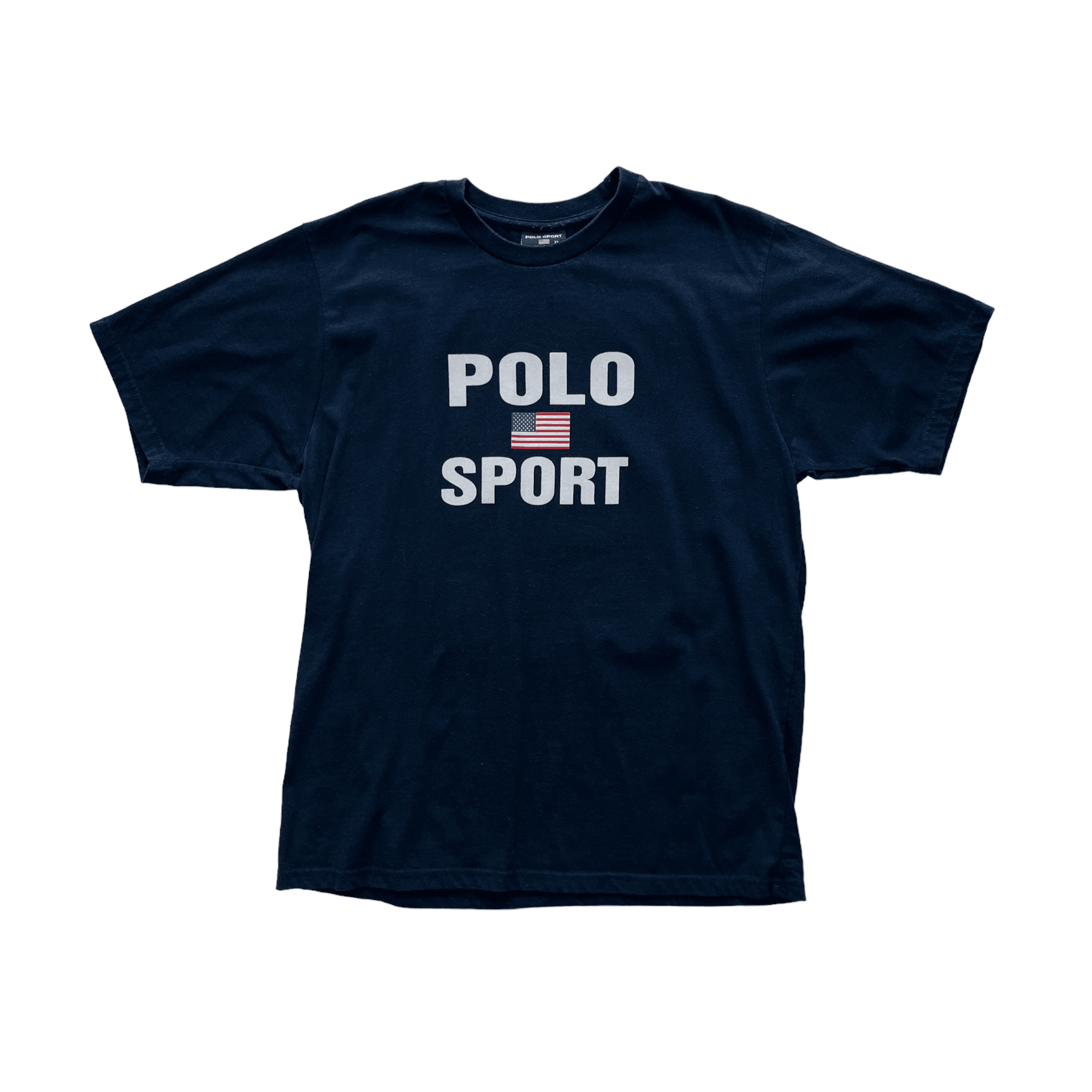 Vintage 90s Navy Blue Ralph Lauren Polo Sport Tee - Extra Large - The Streetwear Studio
