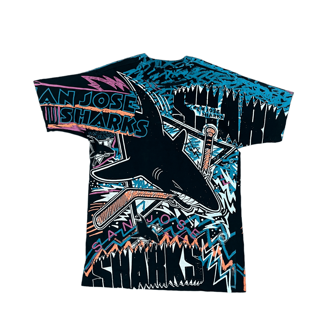 Vintage 90s NHL San Jose Sharks Single Stitch Tee - Large - The Streetwear Studio