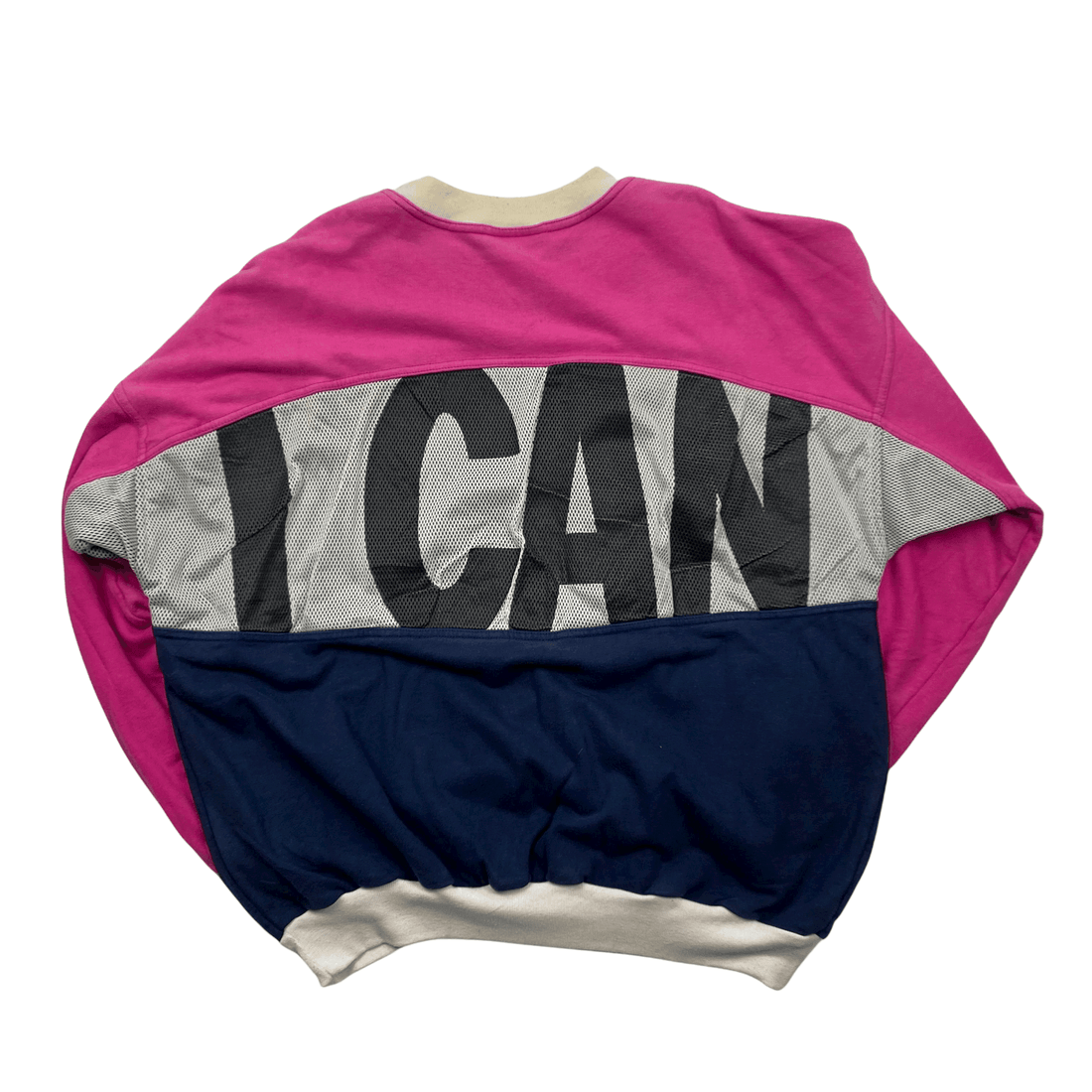 Vintage 90s Purple + Navy Blue Adidas "I Want I Can" Sweatshirt - Medium - The Streetwear Studio