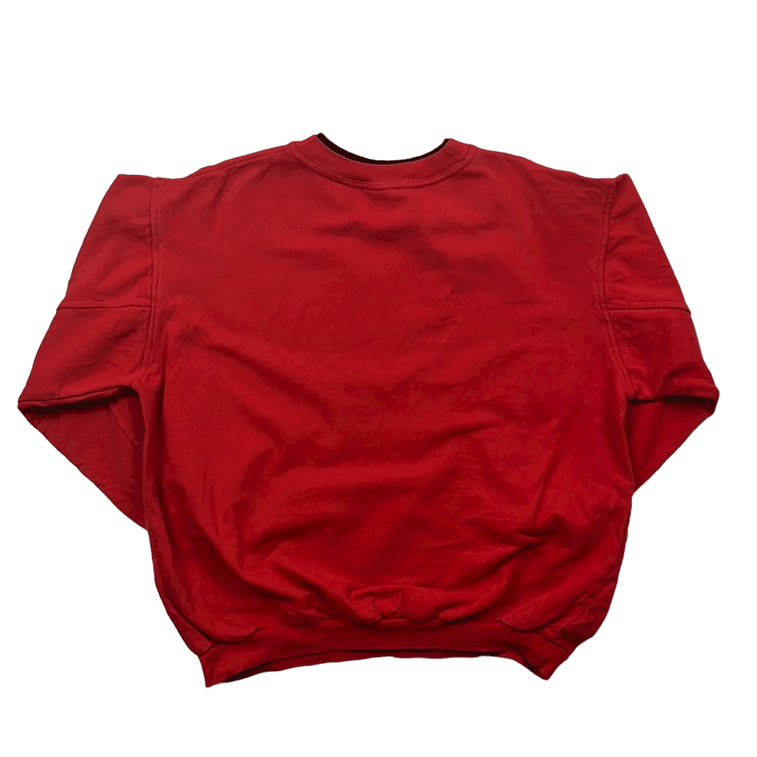 Vintage 90s Red Adidas Equipment Spell-Out Sweatshirt - Small - The Streetwear Studio