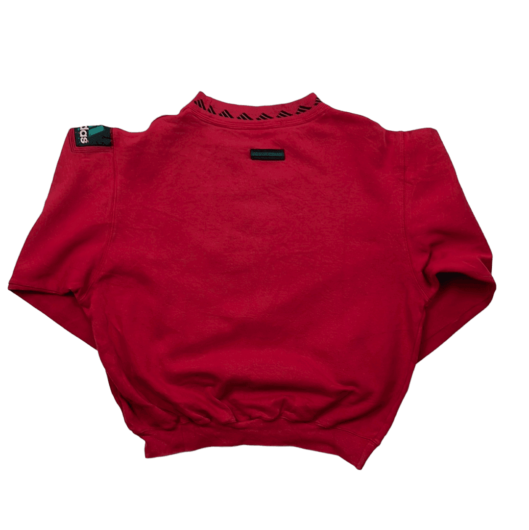 Vintage 90s Red Adidas Equipment Spell-Out Sweatshirt - Small - The Streetwear Studio