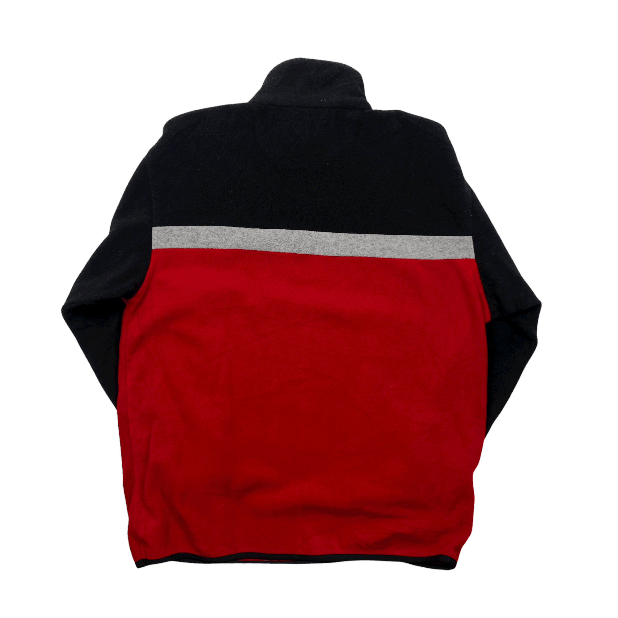 Vintage 90s Red, Black + Grey Ralph Lauren Polo Sport Quarter Zip Fleece - Extra Large - The Streetwear Studio