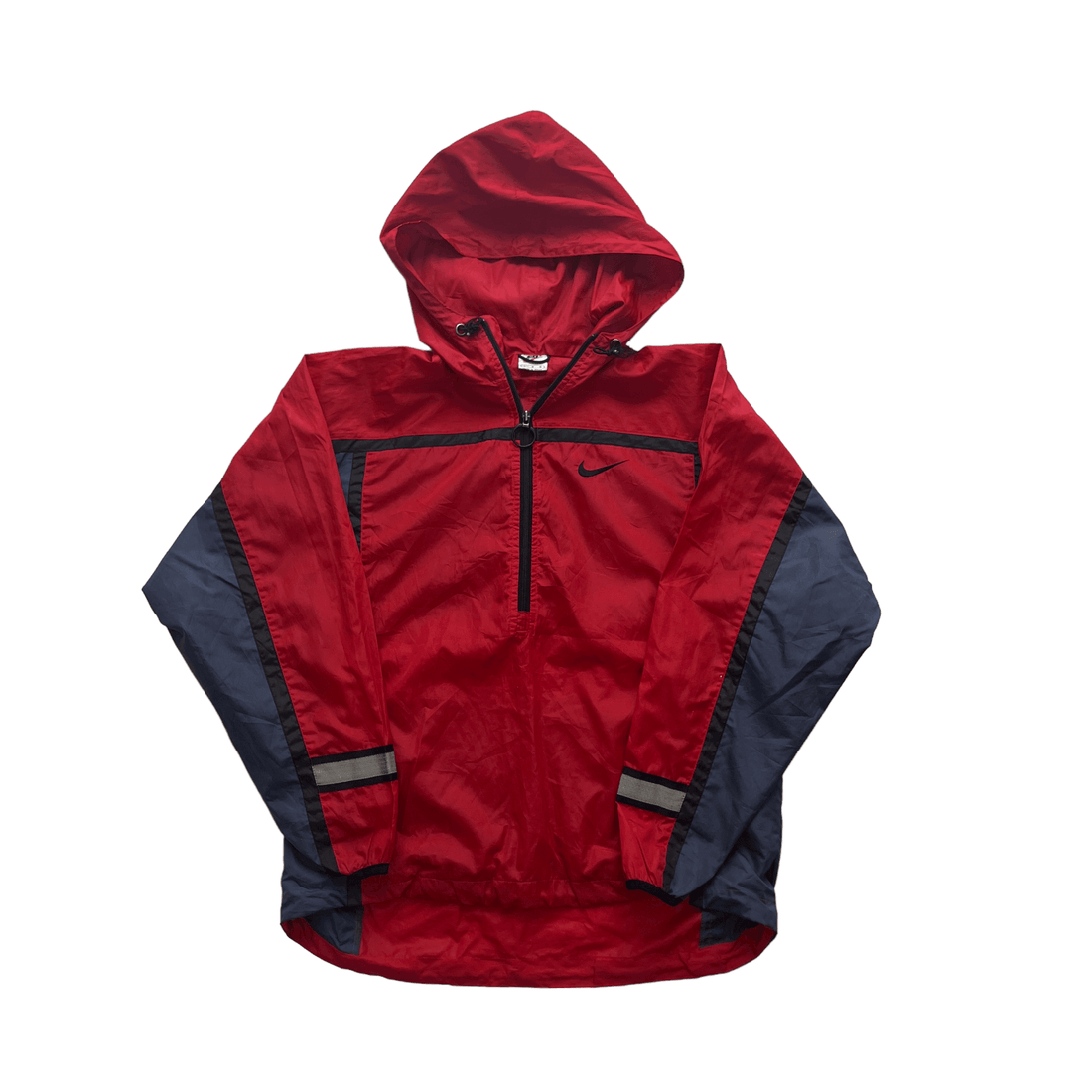 Vintage 90s Red, Blue + Black Nike Quarter Zip Anorak - Large - The Streetwear Studio