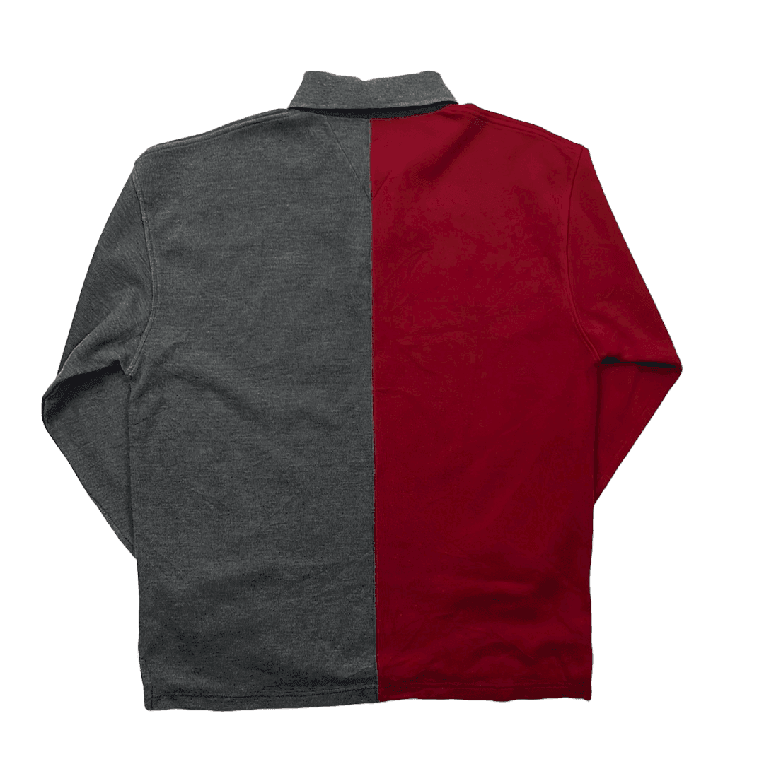 Vintage 90s Red + Grey Yves Saint Laurent (YSL) Polo Shirt - Extra Large - The Streetwear Studio