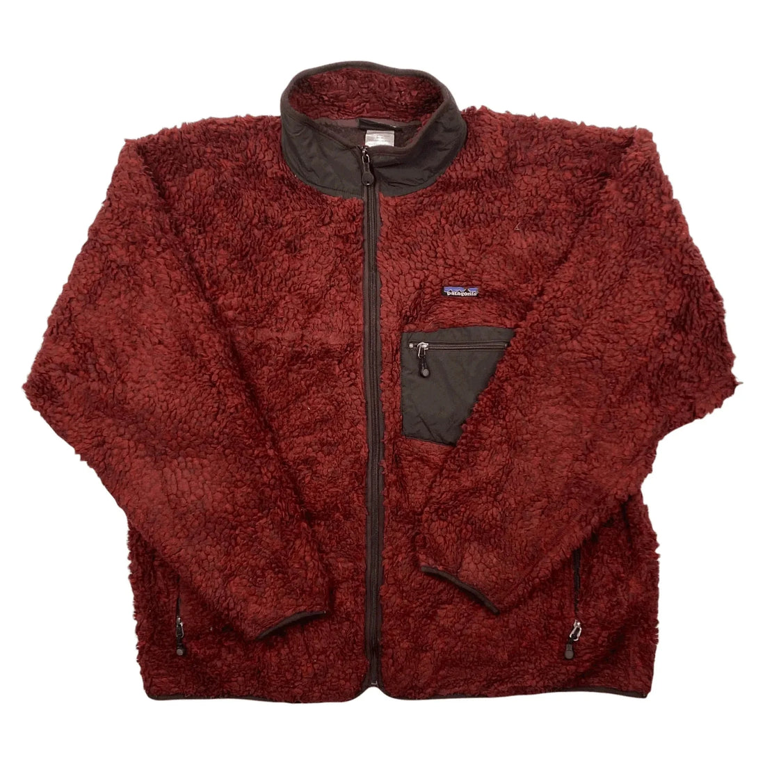 Vintage 90s Red/ Maroon/ Brown Patagonia Full Zip Sherpa Classic Retro X Deep Pile Fleece Jacket - XXL (Recommended Size - XL) | The Streetwear Studio