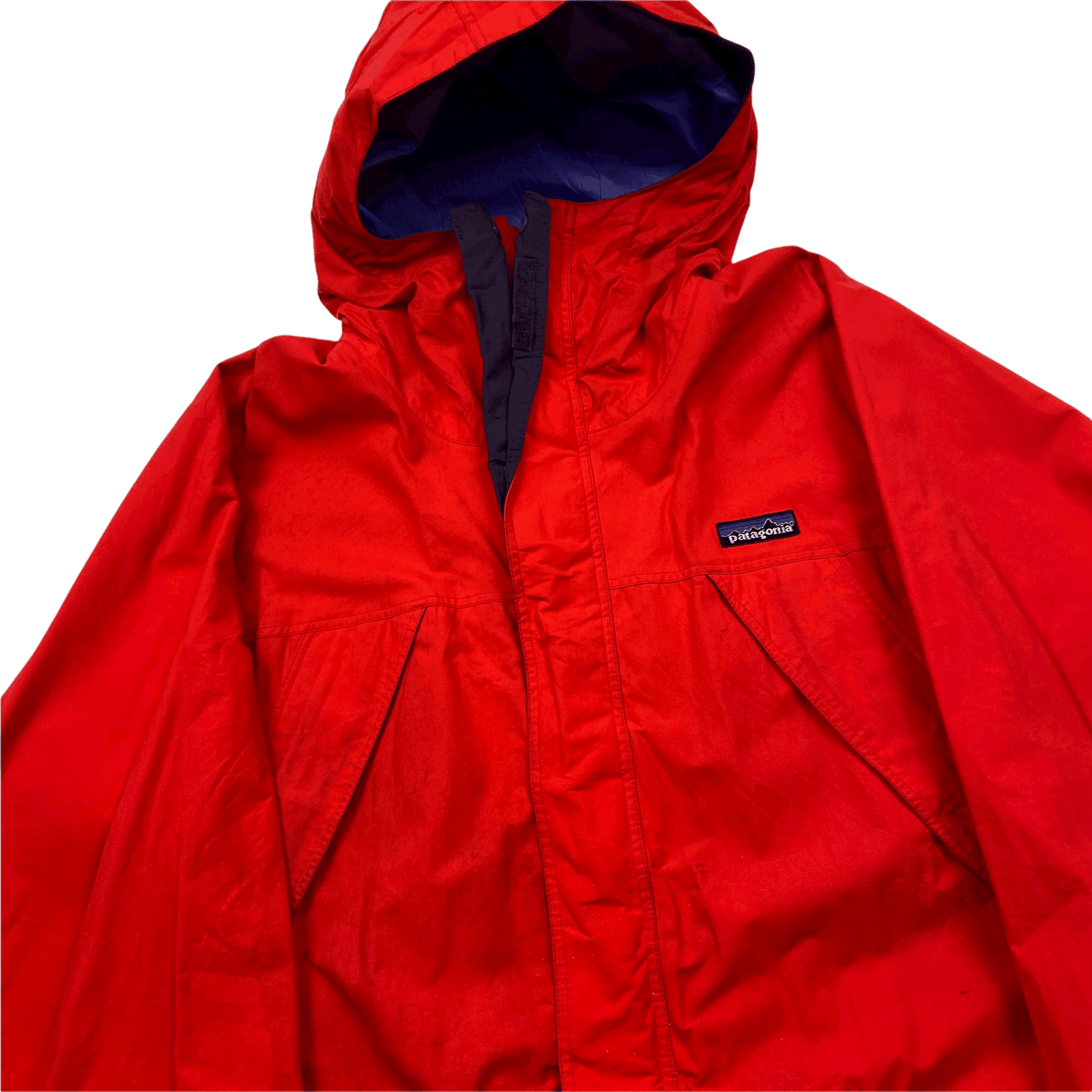 Vintage 90s Red Patagonia Spell-Out Waterproof Jacket - Medium - The Streetwear Studio