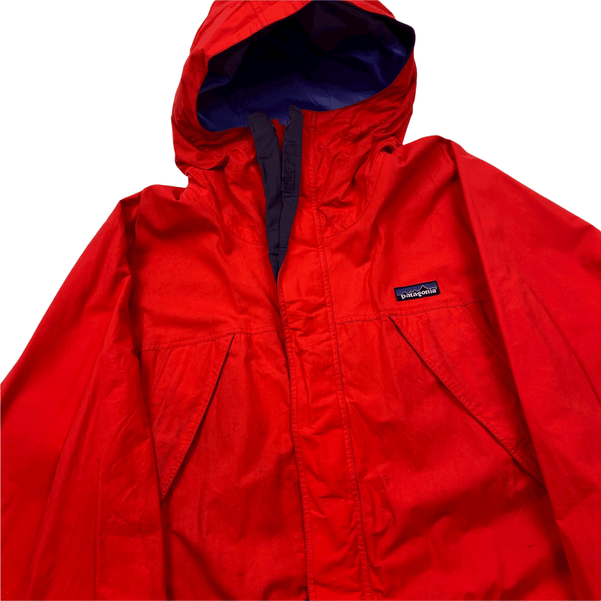Vintage 90s Red Patagonia Spell-Out Waterproof Jacket - Medium - The Streetwear Studio