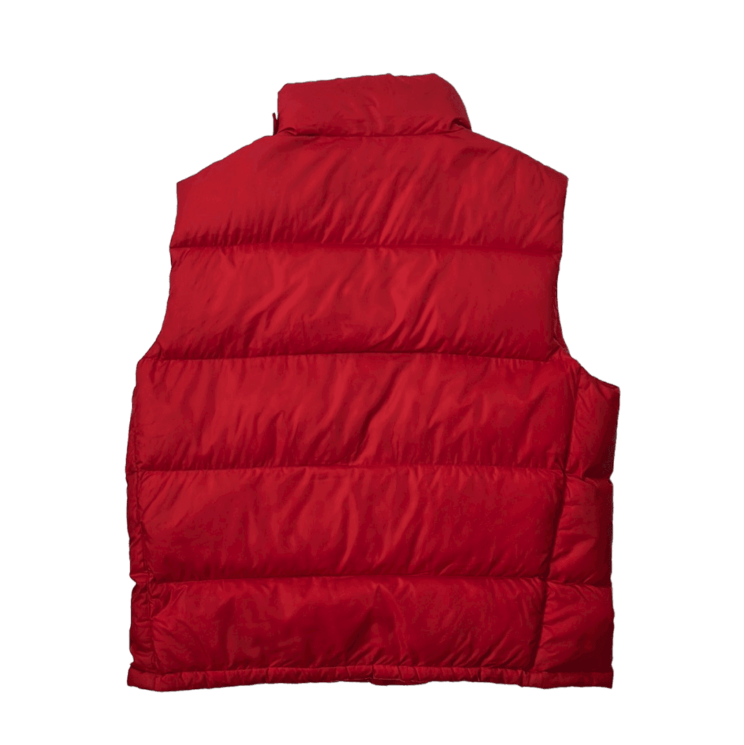 Vintage 90s Red Polo Ralph Lauren Puffer Gilet - Extra Large - The Streetwear Studio