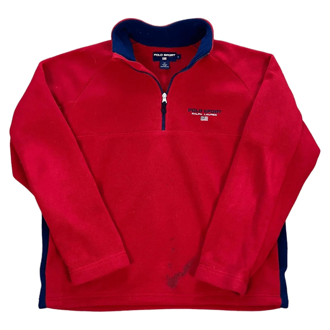Vintage 90s Red Ralph Lauren Polo Sport 1/4 Zip Fleece - L | The Streetwear Studio