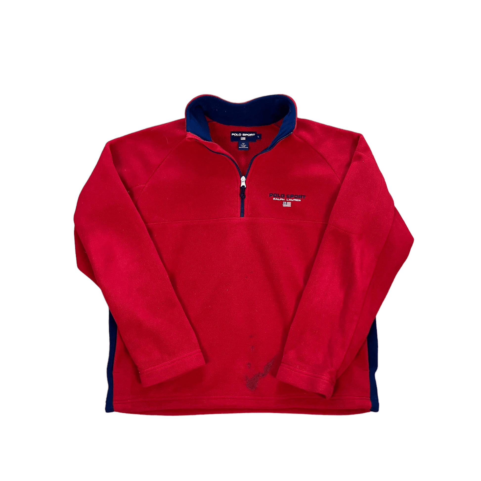 Vintage 90s Red Ralph Lauren Polo Sport 1/4 Zip Fleece L – The