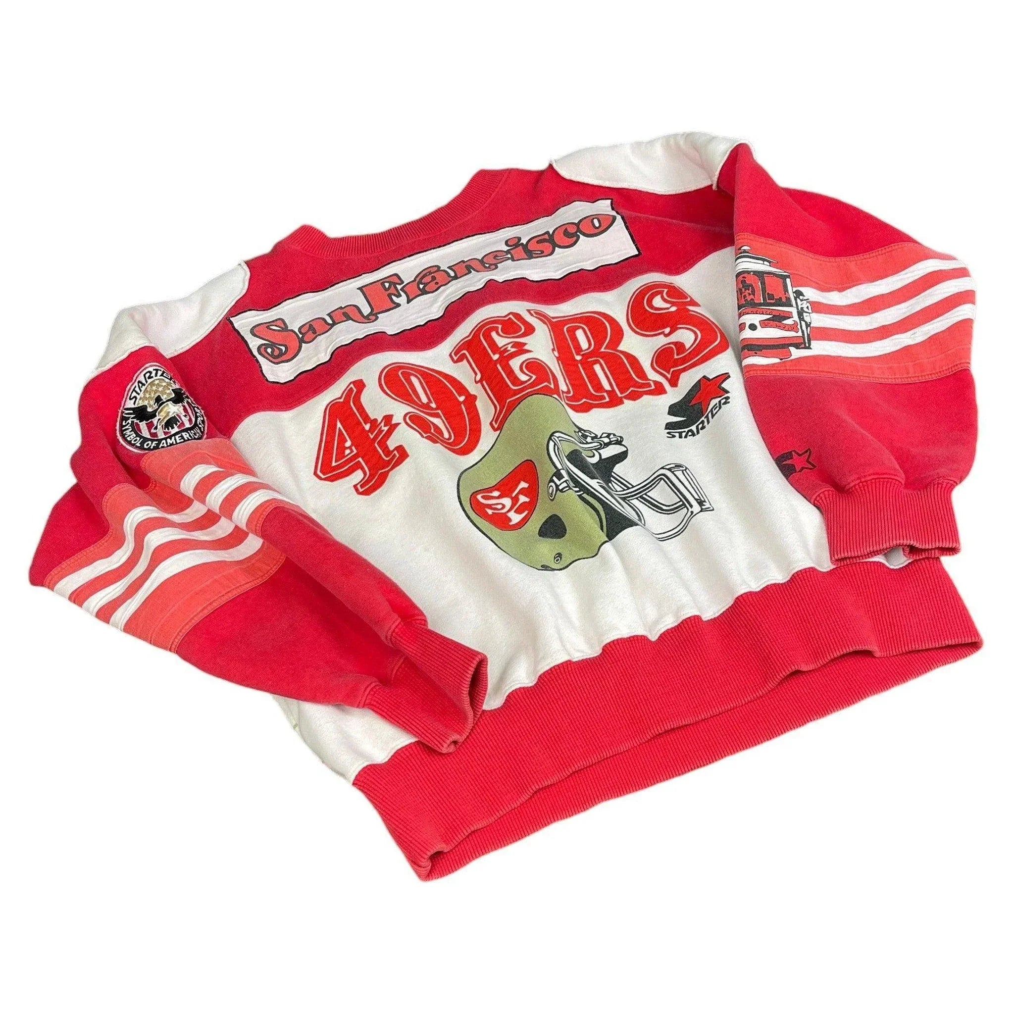 Vintage 90s Red + White Starter San Francisco 49ers Sweatshirt - L | The Streetwear Studio