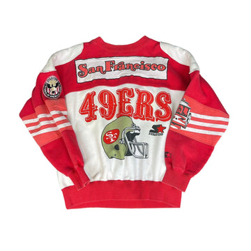 Vintage 90s Red + White Starter San Francisco 49ers Sweatshirt - Large - The Streetwear Studio