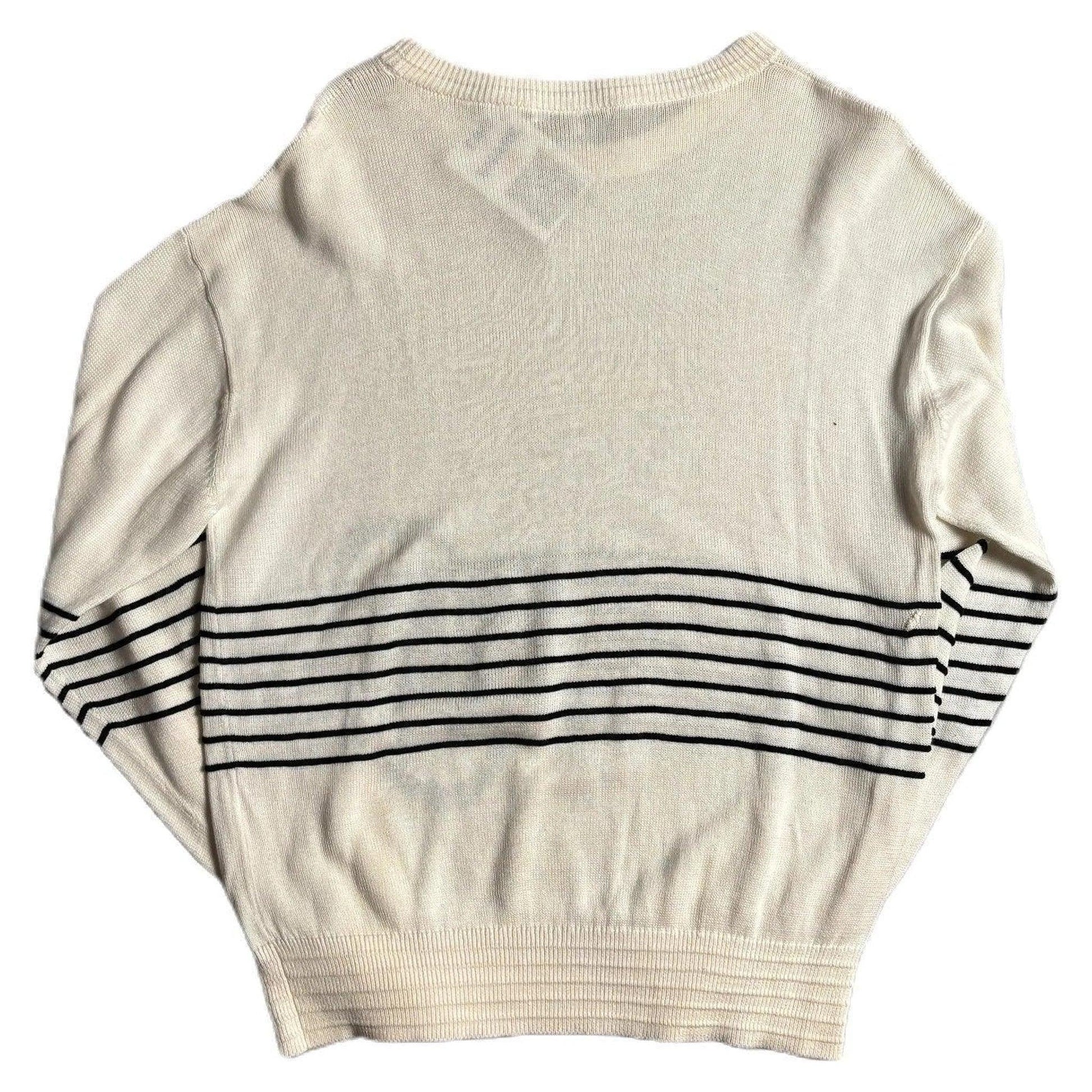 Vintage 90s White Christian Dior Sport Knitted Sweatshirt - L | The Streetwear Studio