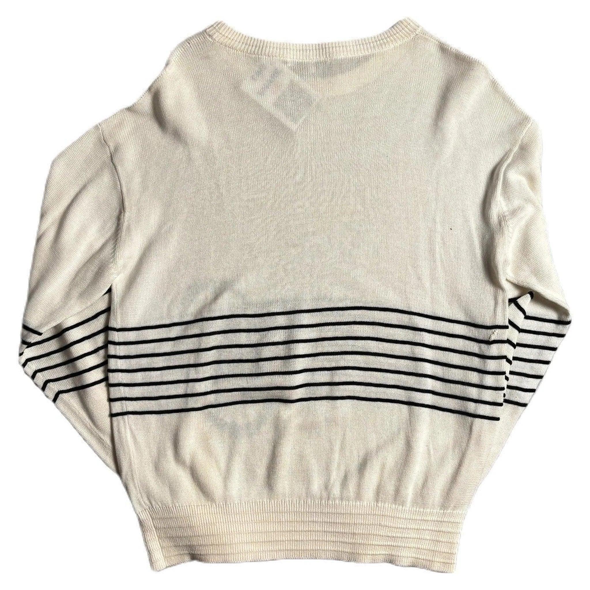 Vintage 90s White Christian Dior Sport Knitted Sweatshirt - L | The Streetwear Studio