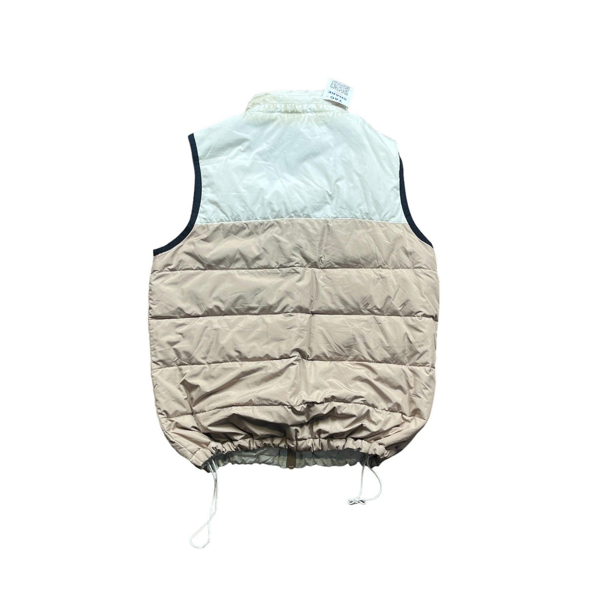 Vintage 90s White + Cream Balenciaga Reversible Puffer Gilet - Medium - The Streetwear Studio