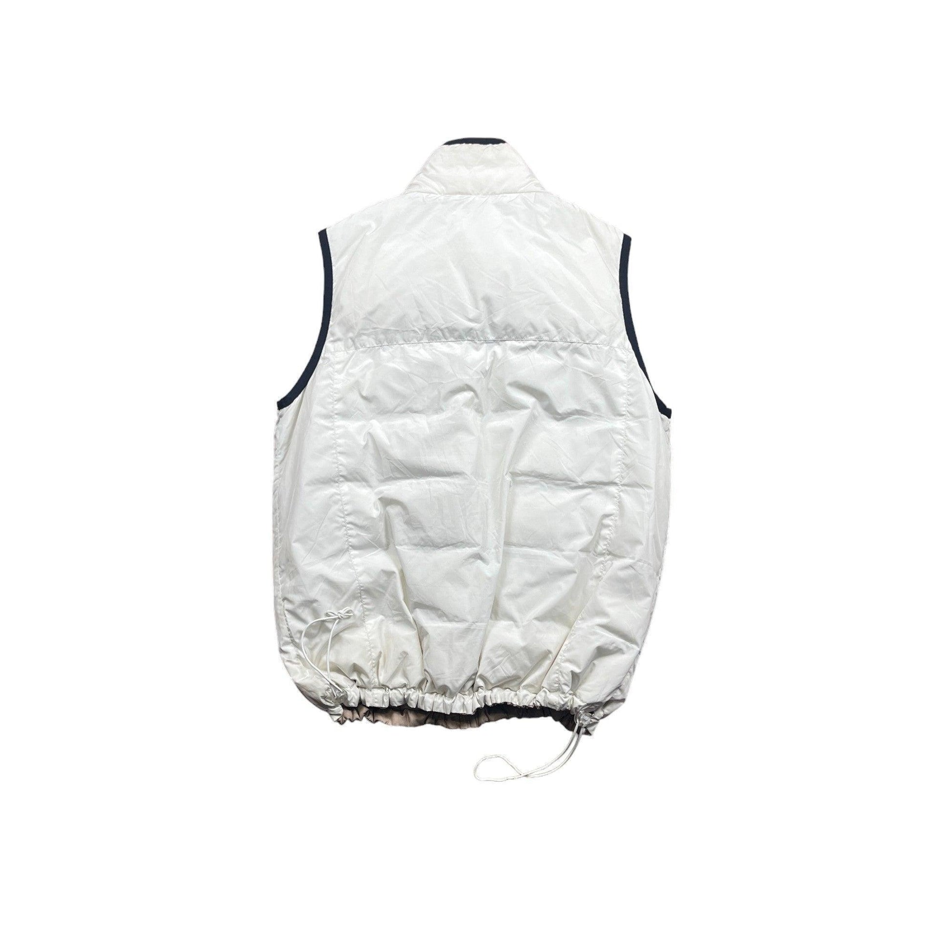 Vintage 90s White + Cream Balenciaga Reversible Puffer Gilet - Medium - The Streetwear Studio