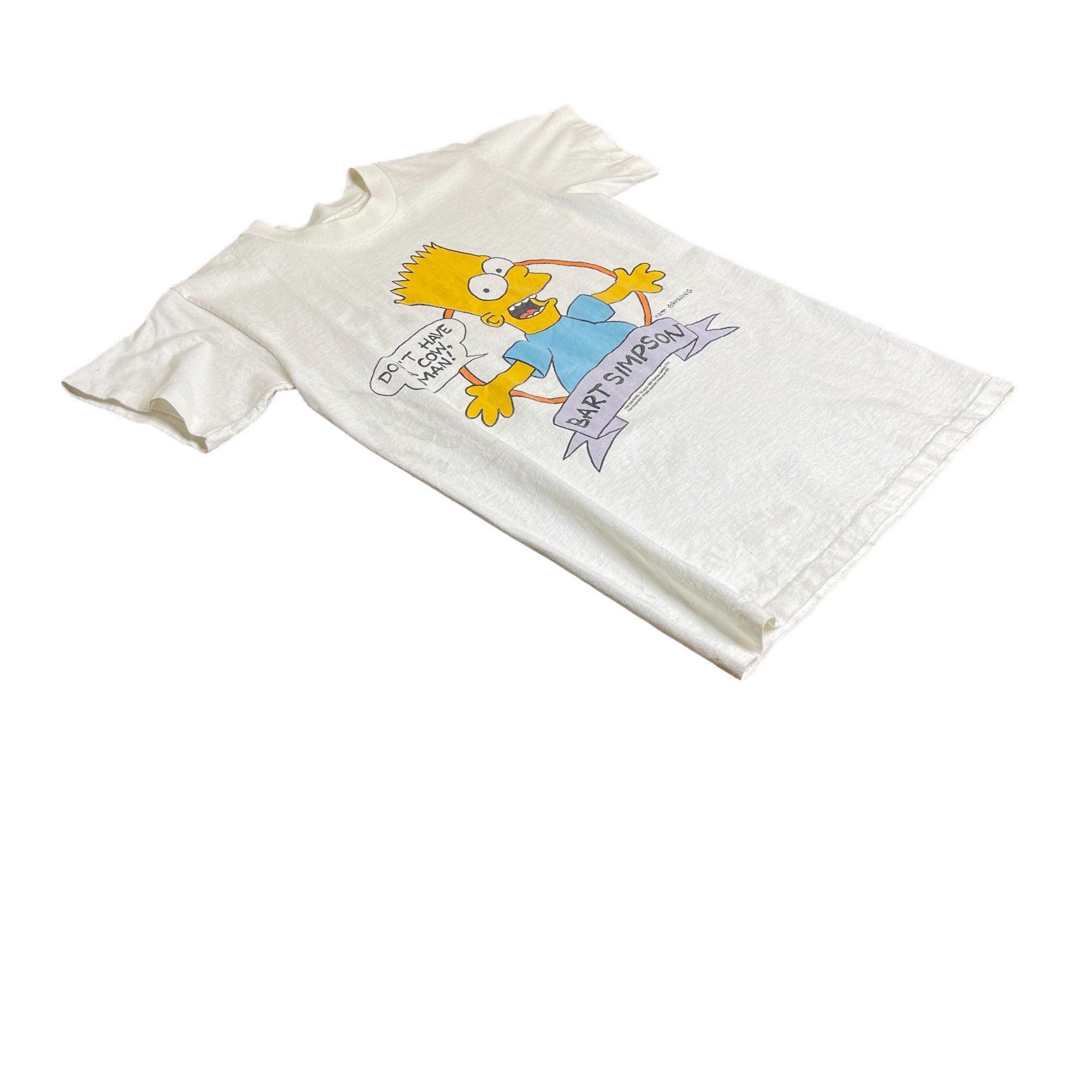 Vintage 90s White Nutmeg Bart Simpson Tee - Small - The Streetwear Studio