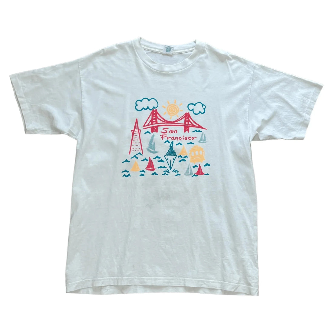Vintage 90s White San Francisco Single Stitch Graphic Tee - XL | The Streetwear Studio