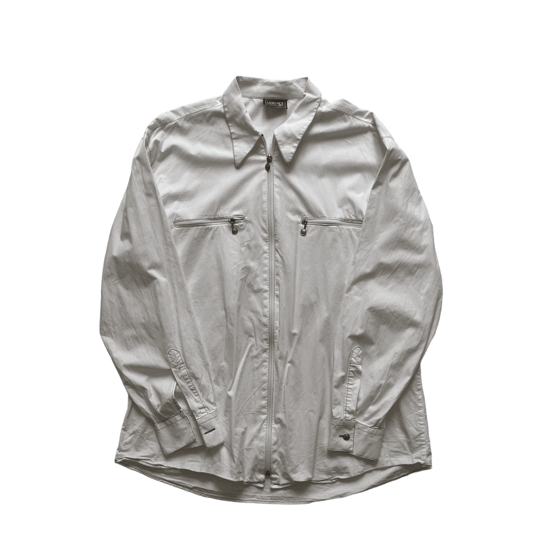 Vintage 90s White Versace Overshirt - Extra Large - The Streetwear Studio