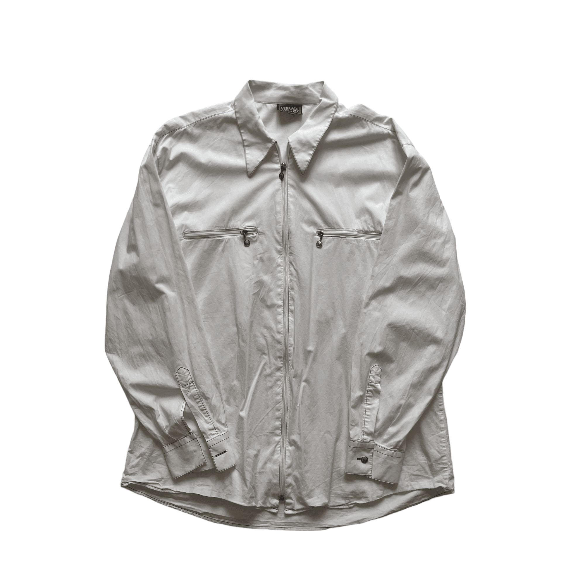 Vintage 90s White Versace Overshirt - Extra Large - The Streetwear Studio