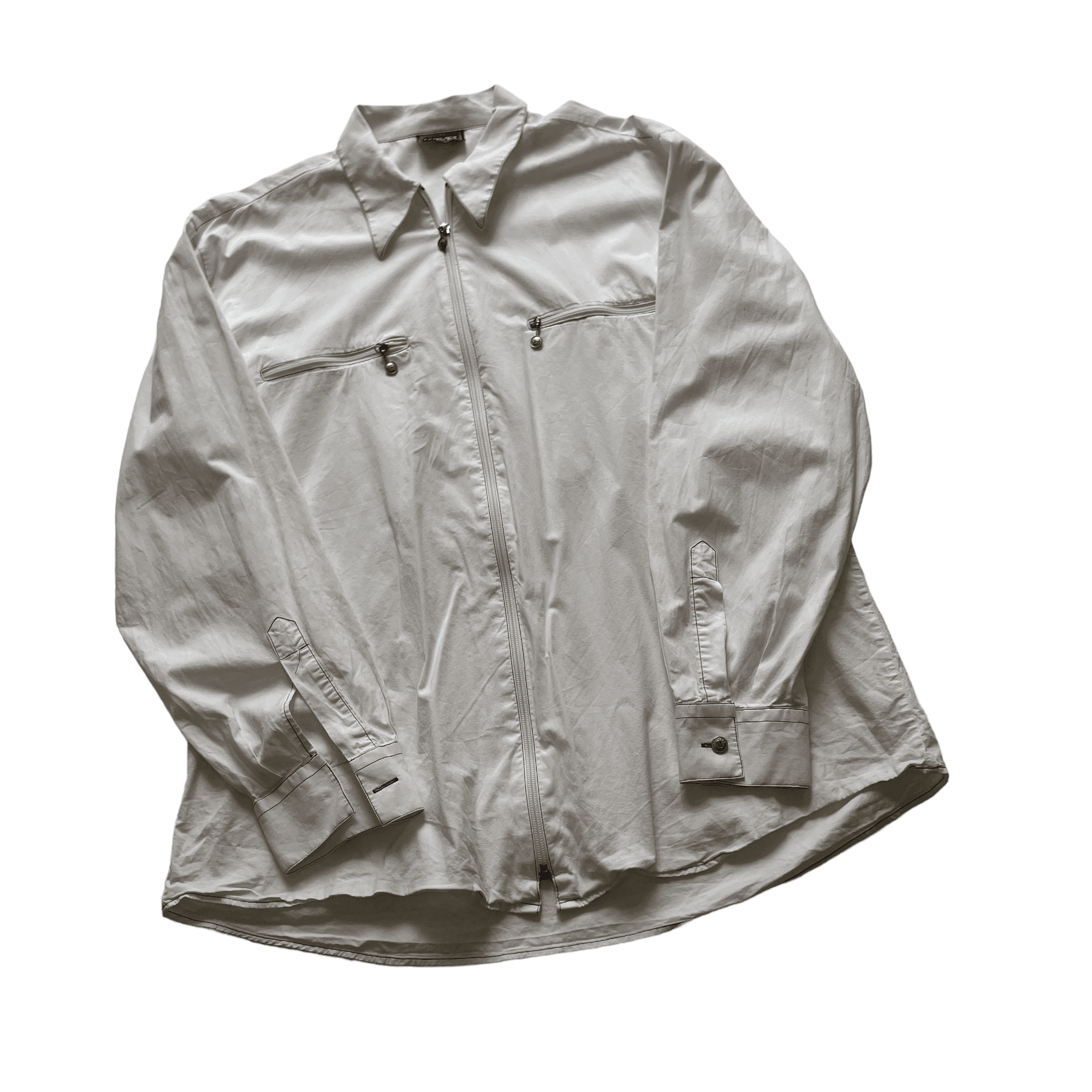 Vintage 90s White Versace Overshirt - Extra Large - The Streetwear Studio