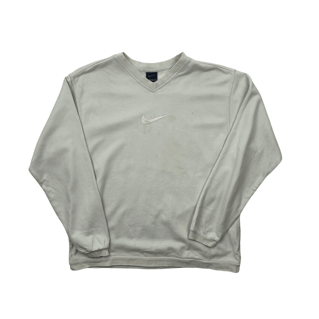 Vintage 90s Women’s Baby Blue Nike Large Centre Swoosh Sweatshirt - Medium - The Streetwear Studio
