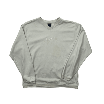 Vintage 90s Women’s Baby Blue Nike Large Centre Swoosh Sweatshirt - Medium - The Streetwear Studio