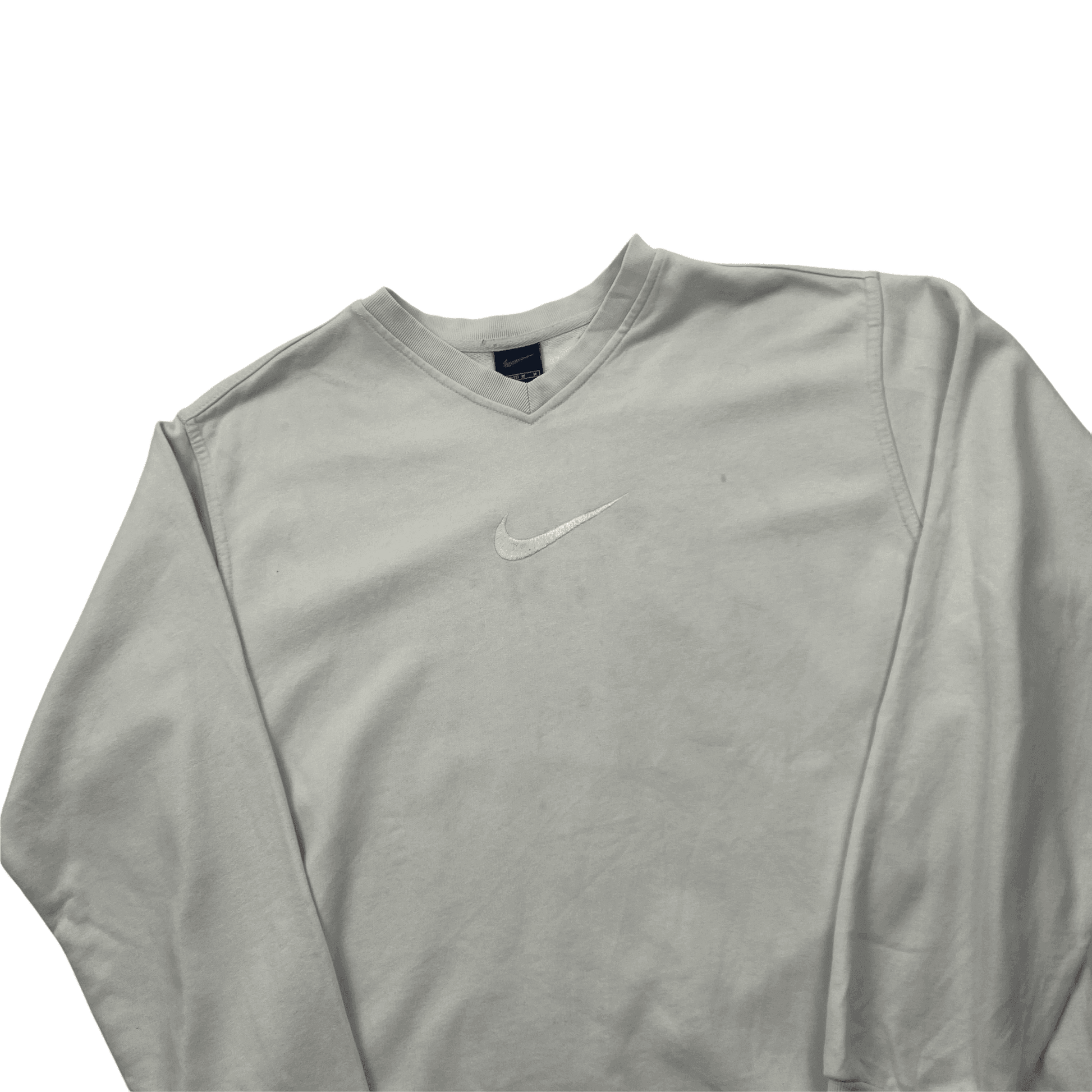 Vintage 90s Women’s Baby Blue Nike Large Centre Swoosh Sweatshirt - Medium - The Streetwear Studio