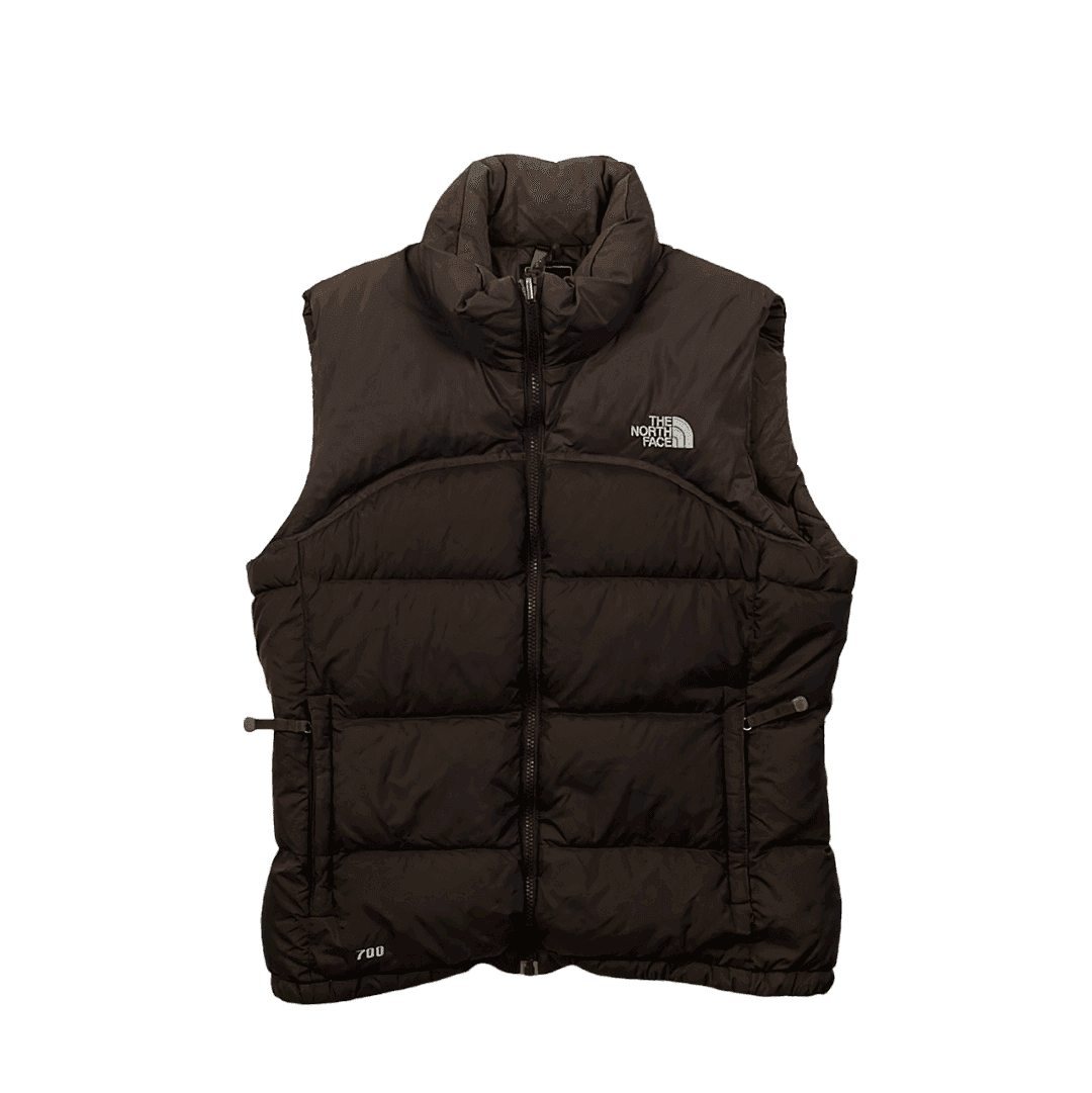 Vintage 90s Women’s Brown The North Face (TNF) 700 Puffer Gilet - Medium - The Streetwear Studio