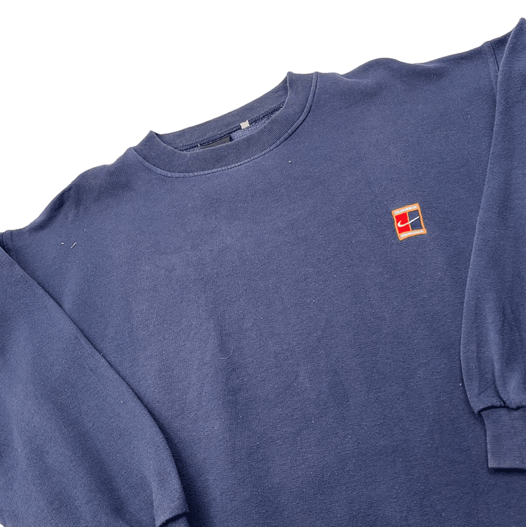 Vintage 90s Women’s Navy Blue Nike Court Sweatshirt - Medium - The Streetwear Studio