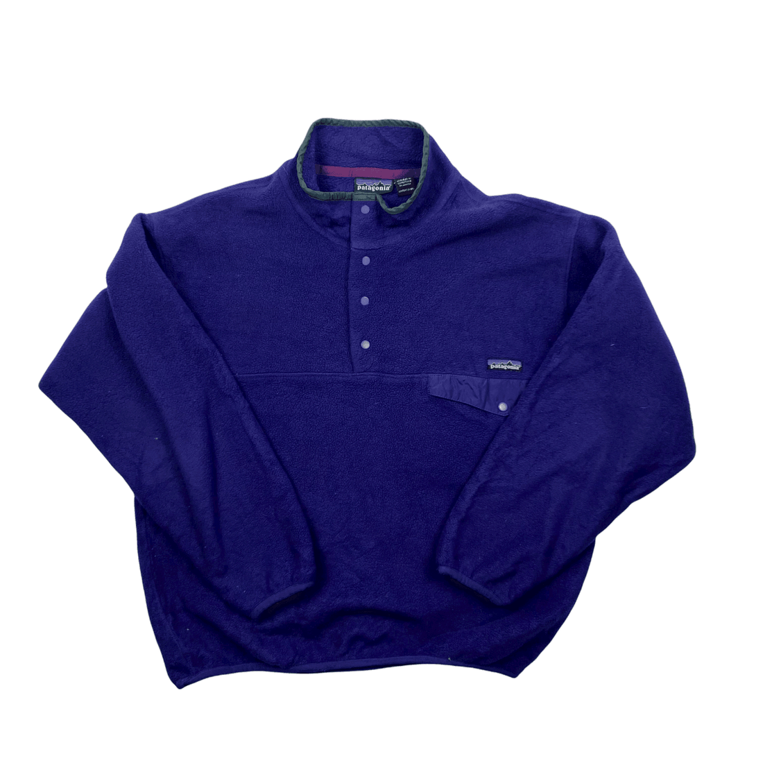 Vintage 90s Women's Purple Patagonia Quarter Button Synchilla Fleece - Large - The Streetwear Studio