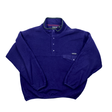 Vintage 90s Women's Purple Patagonia Quarter Button Synchilla Fleece - Large - The Streetwear Studio
