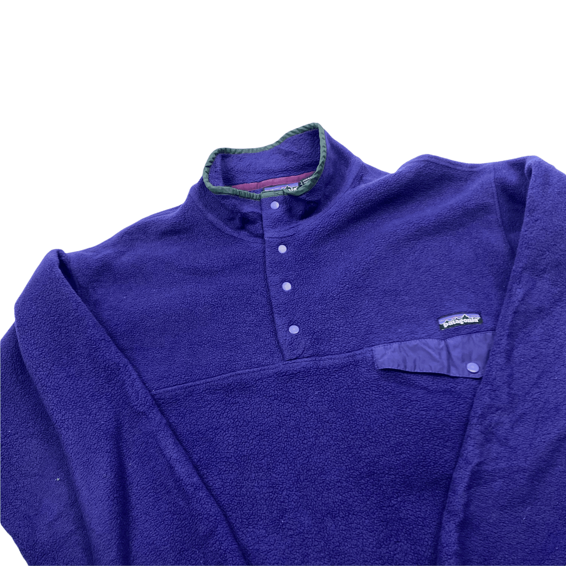 Vintage 90s Women's Purple Patagonia Quarter Button Synchilla Fleece - Large - The Streetwear Studio