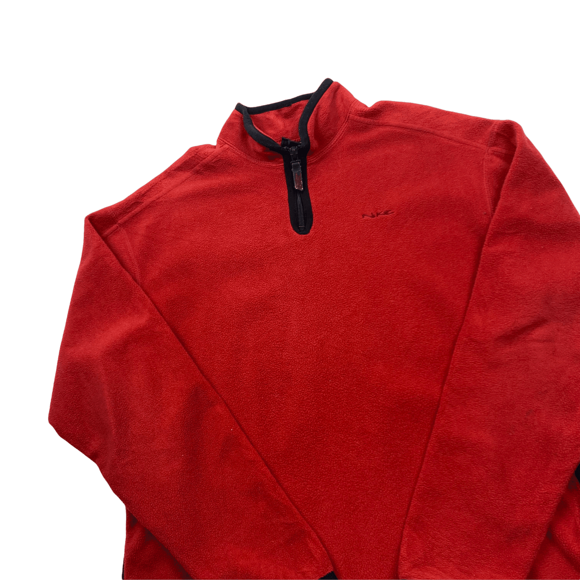 Vintage 90s Women’s Red Nike Quarter Zip Fleece - Extra Large - The Streetwear Studio