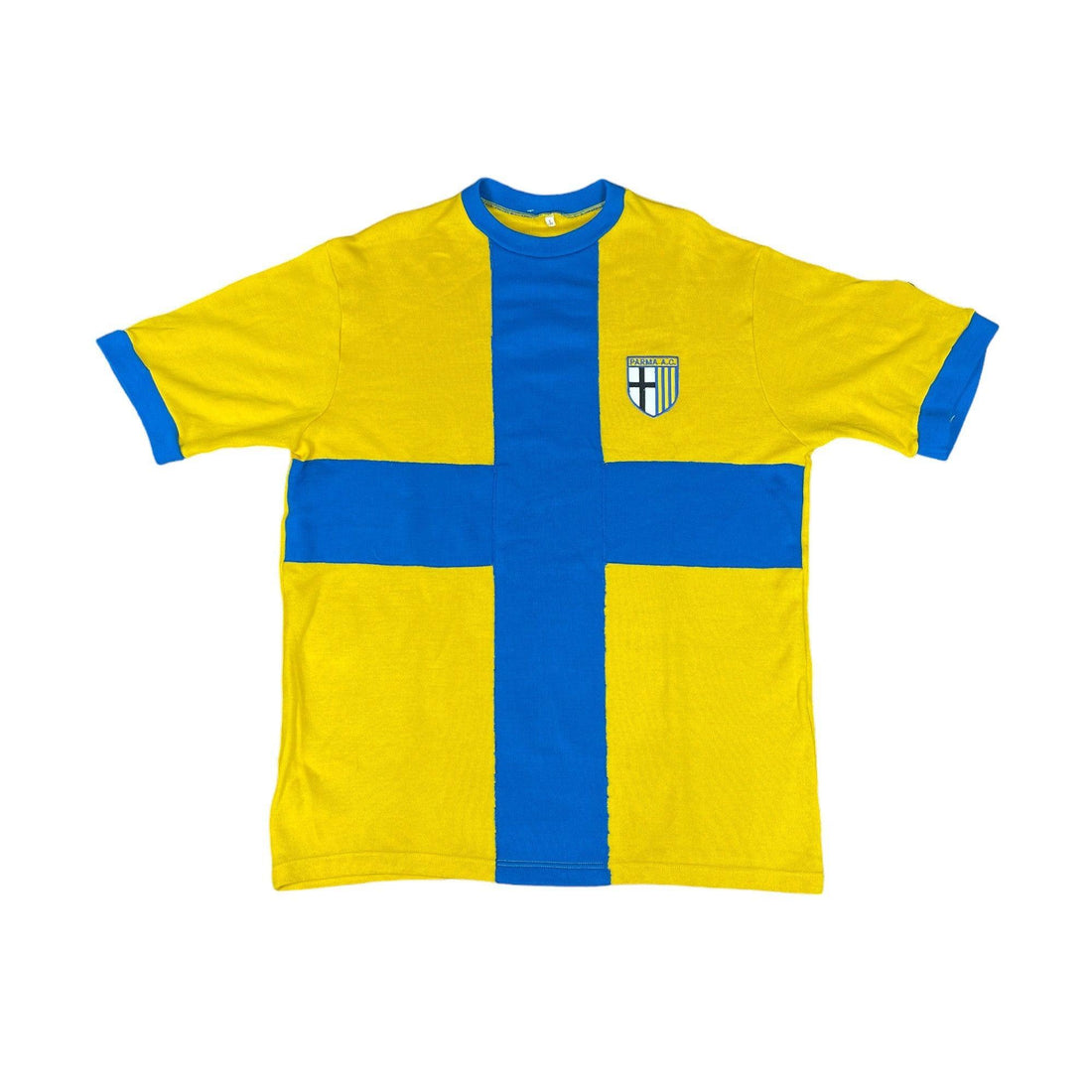 Vintage 90s Yellow + Blue Parma Tee - Large - The Streetwear Studio