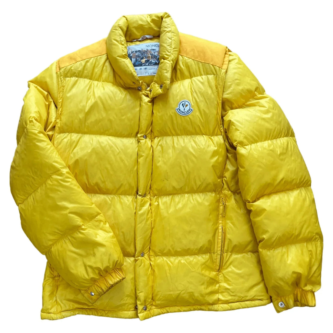 Vintage 90s Yellow Moncler Grenoble Puffer Coat - M | The Streetwear Studio