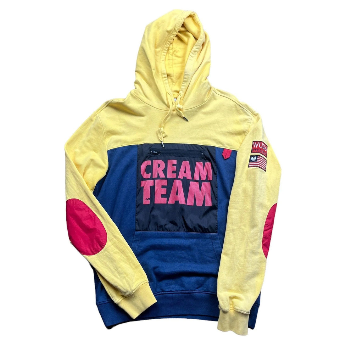 Vintage 90s Yellow + Navy Wu Tang Cream Team Hoodie - L | The Streetwear Studio