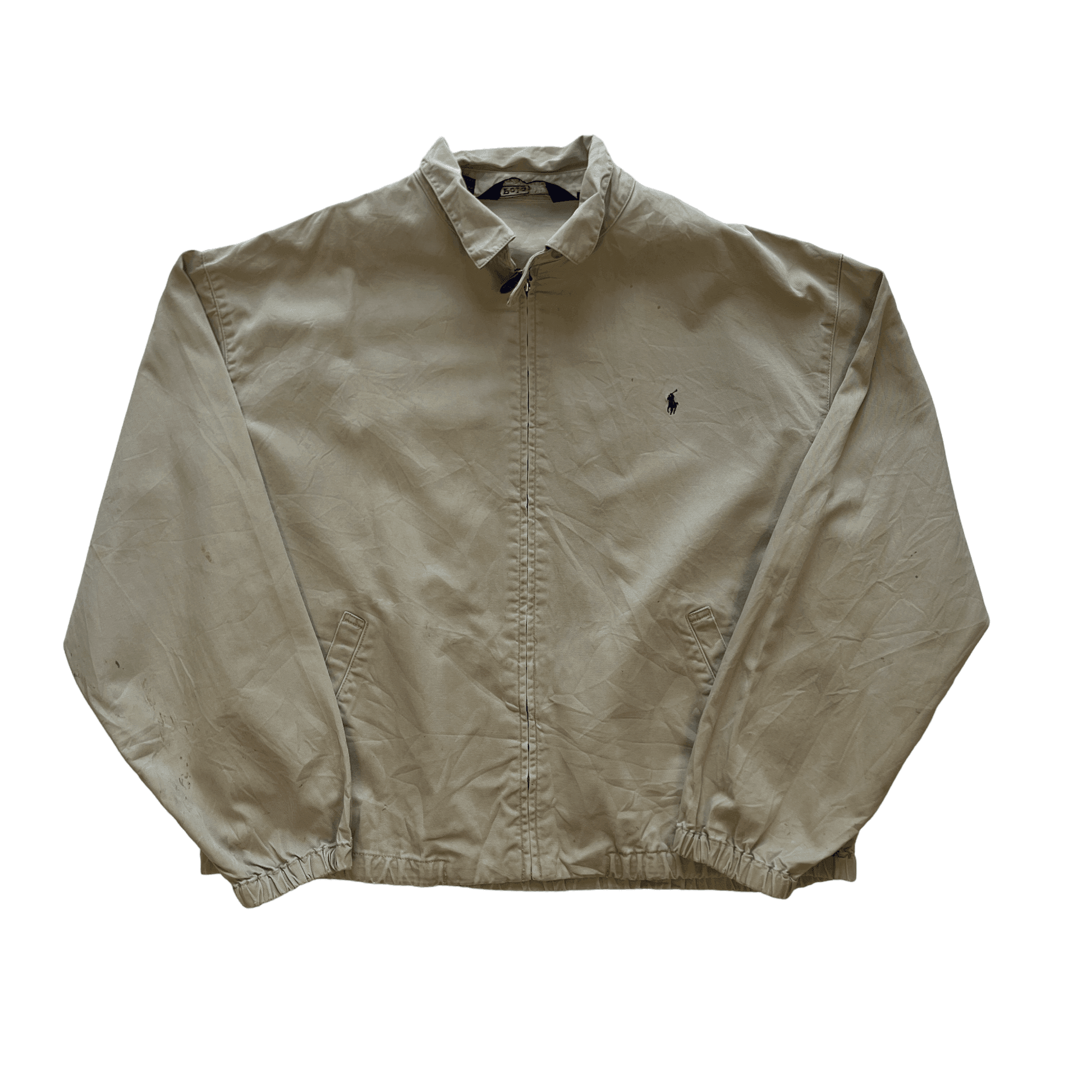 Vintage Beige Polo Ralph Lauren Harrington Jacket - XXL - The Streetwear Studio