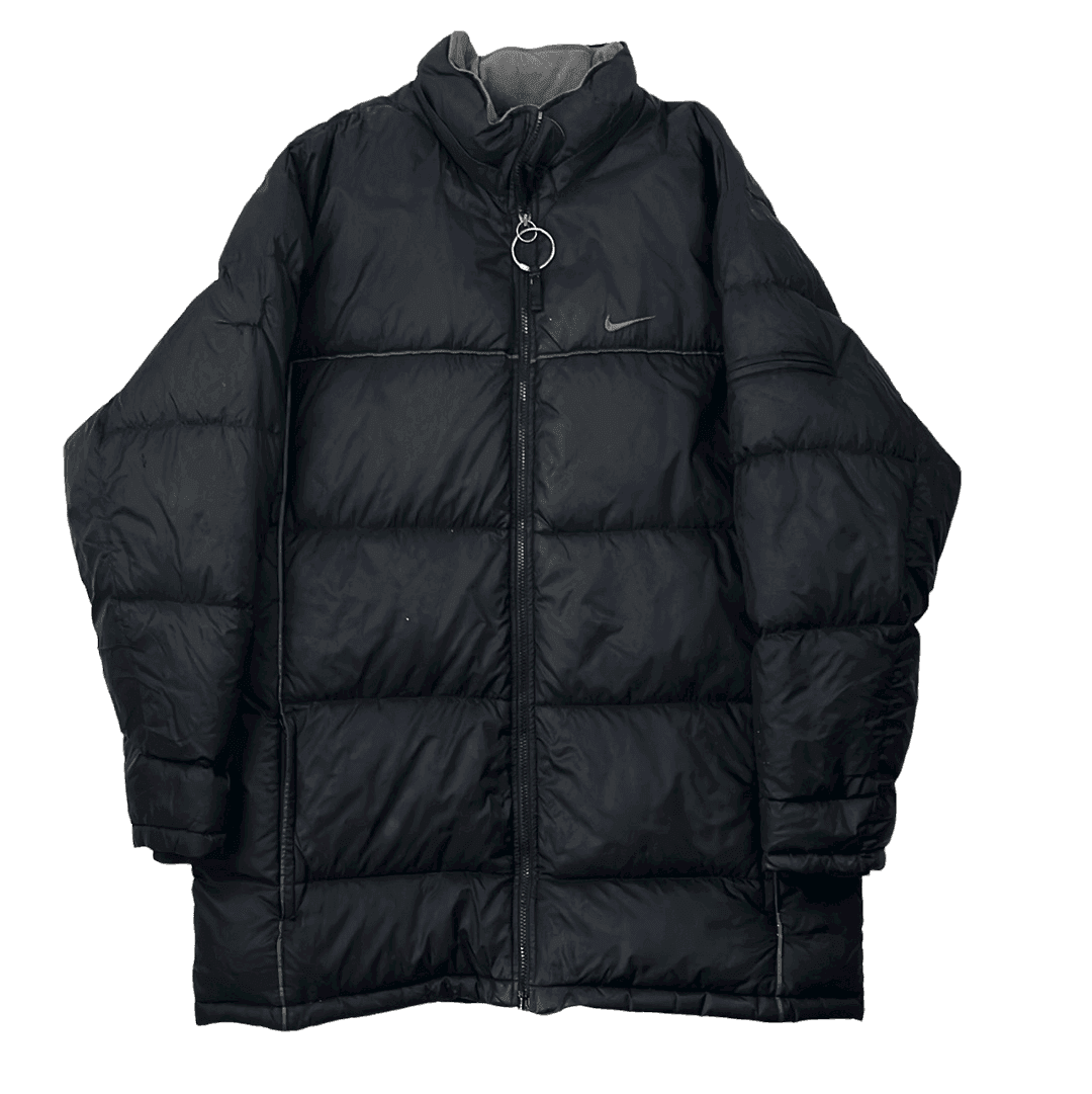 Vintage Black Nike Puffer Coat/ Jacket - Extra Large - The Streetwear Studio