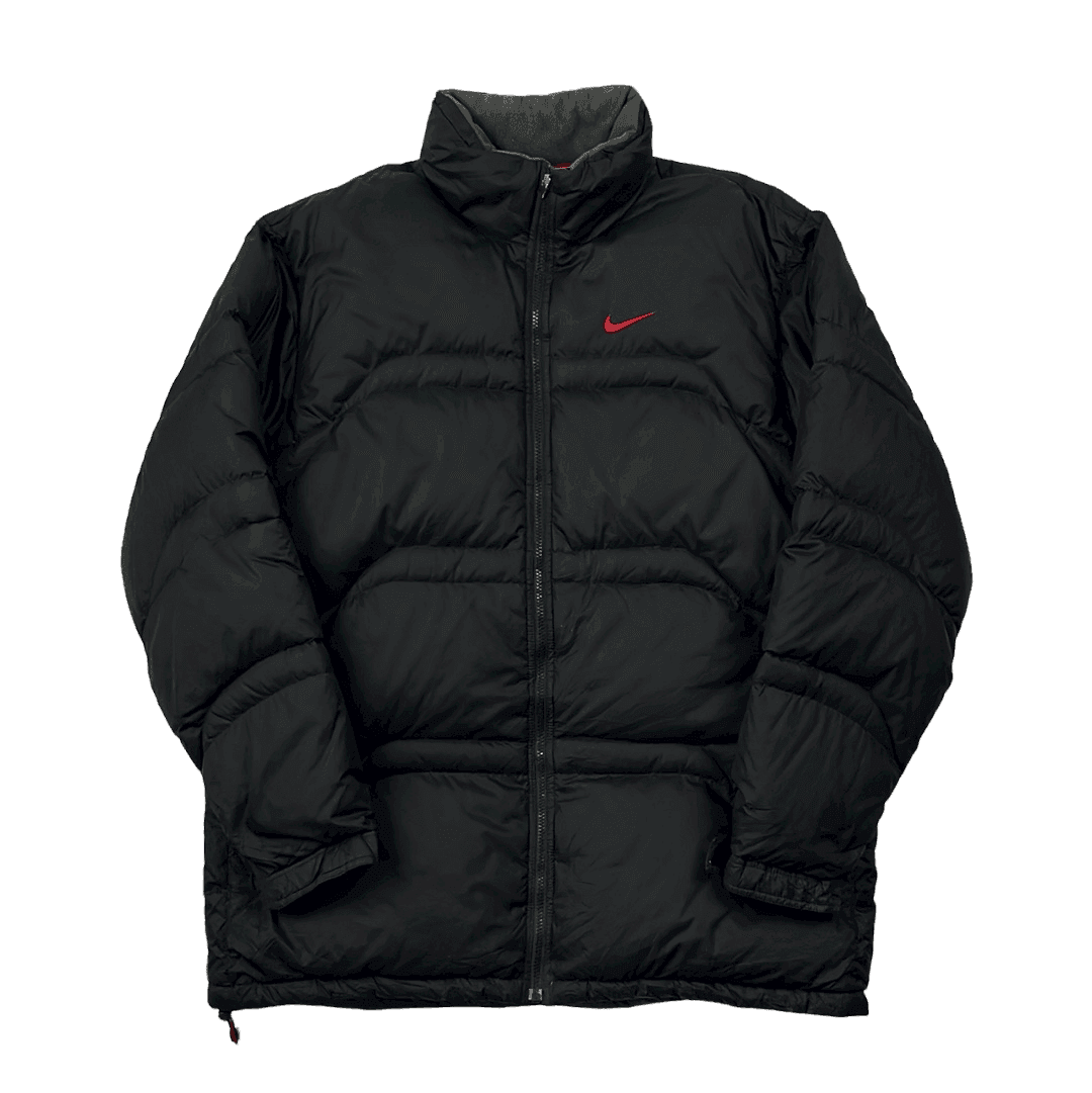 Vintage Black Nike Puffer Coat/ Jacket - Extra Large - The Streetwear Studio